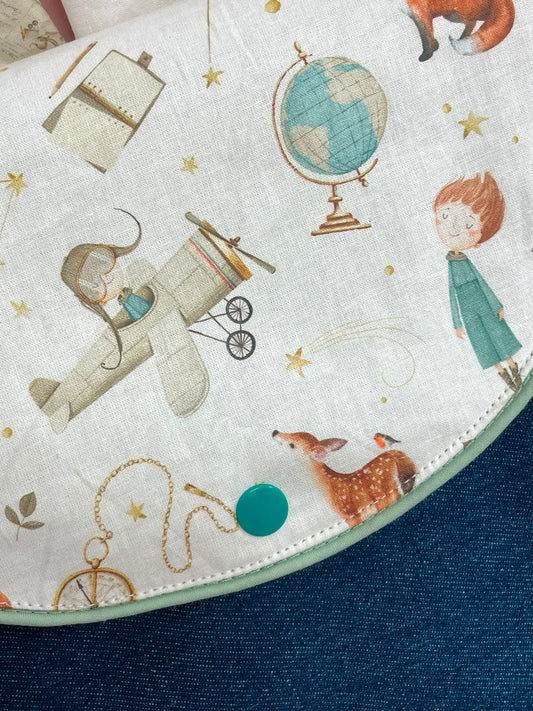 Sac à Dos Maternelle Personnalisé – Jean, Motif Aviateur & Renard