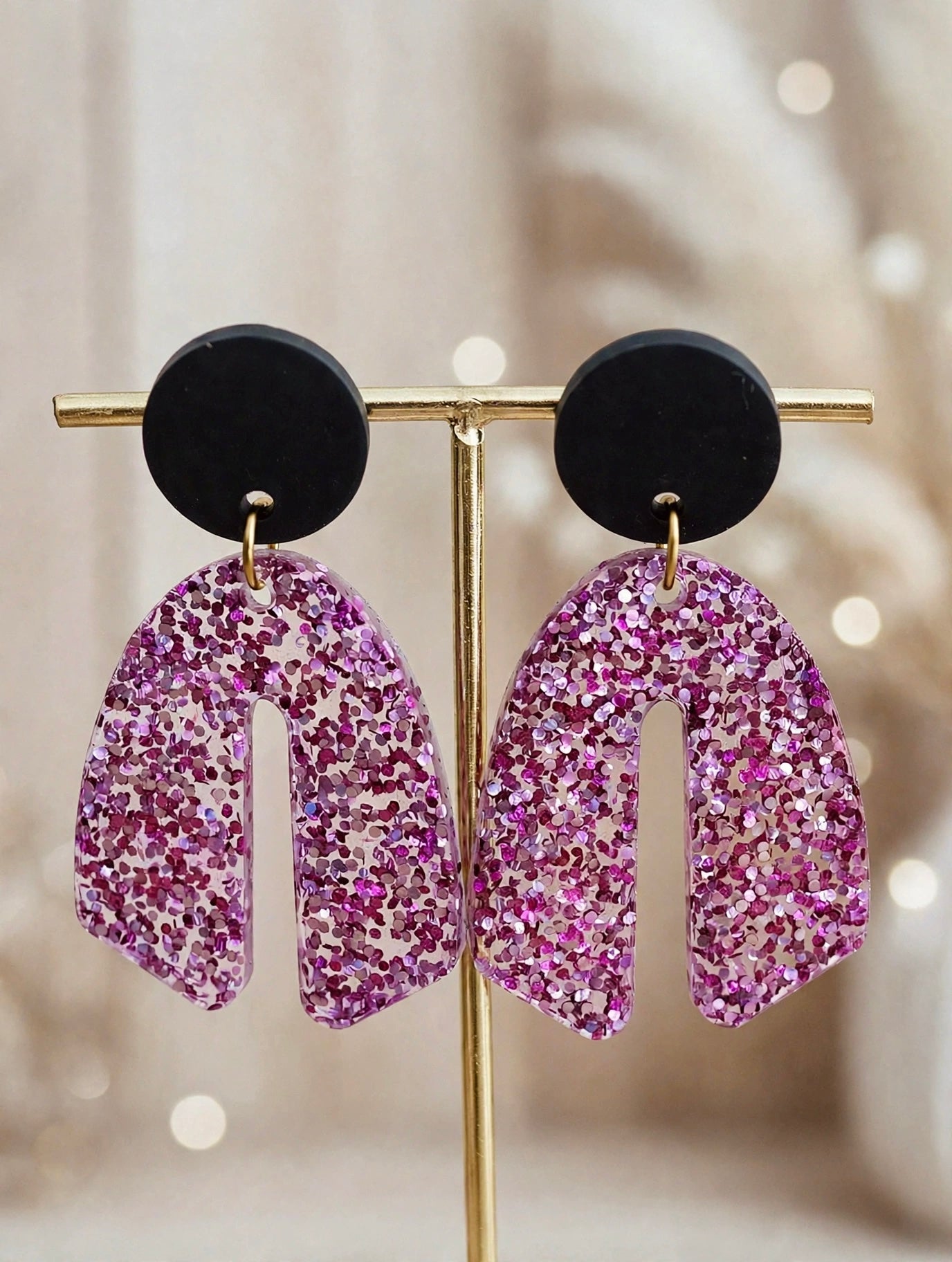 Boucles d’oreilles Solène (vertes ou roses)