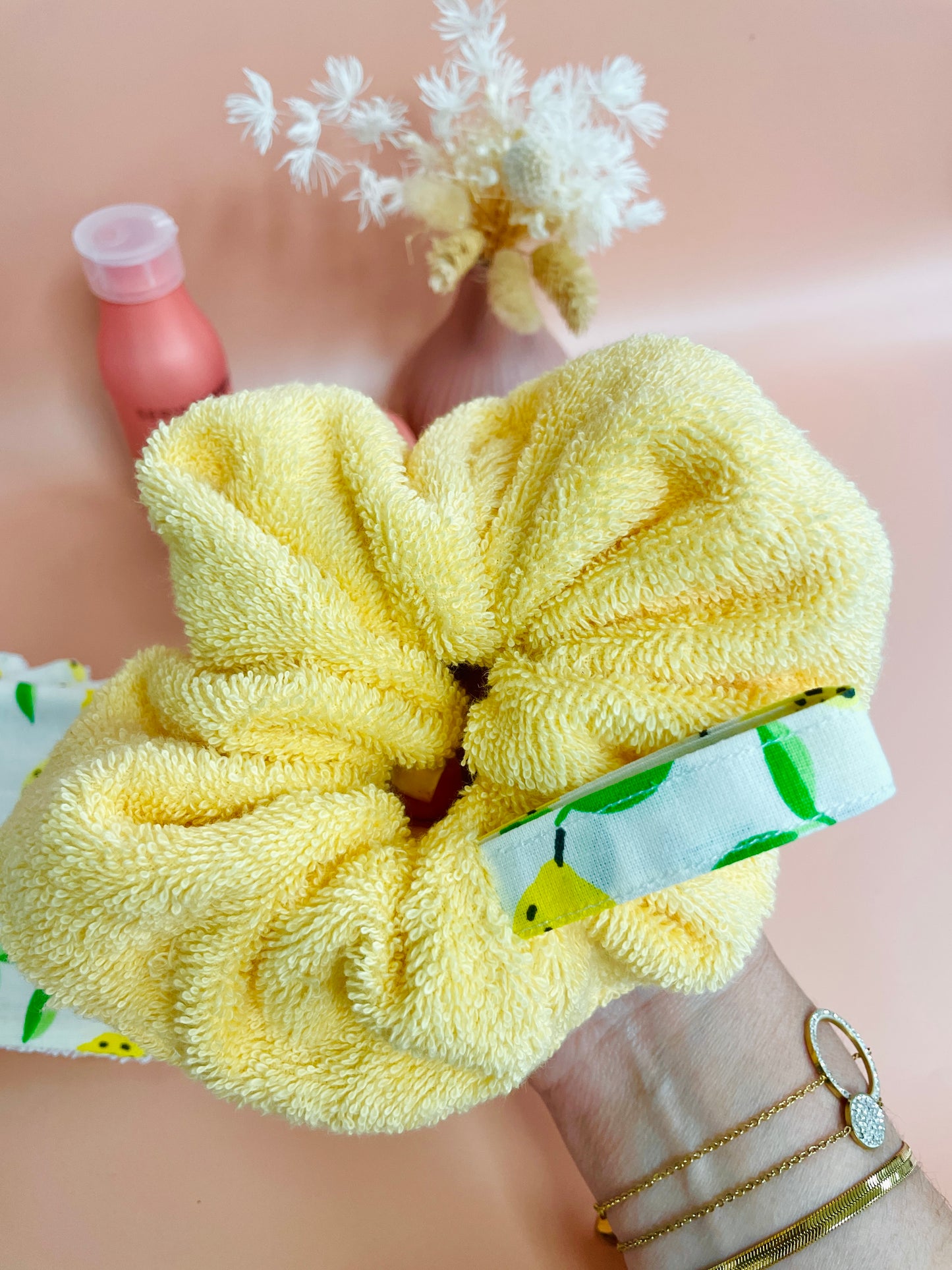 Fleur de Douche & 5 Lingettes Lavables - Kit Zéro Déchet Citron