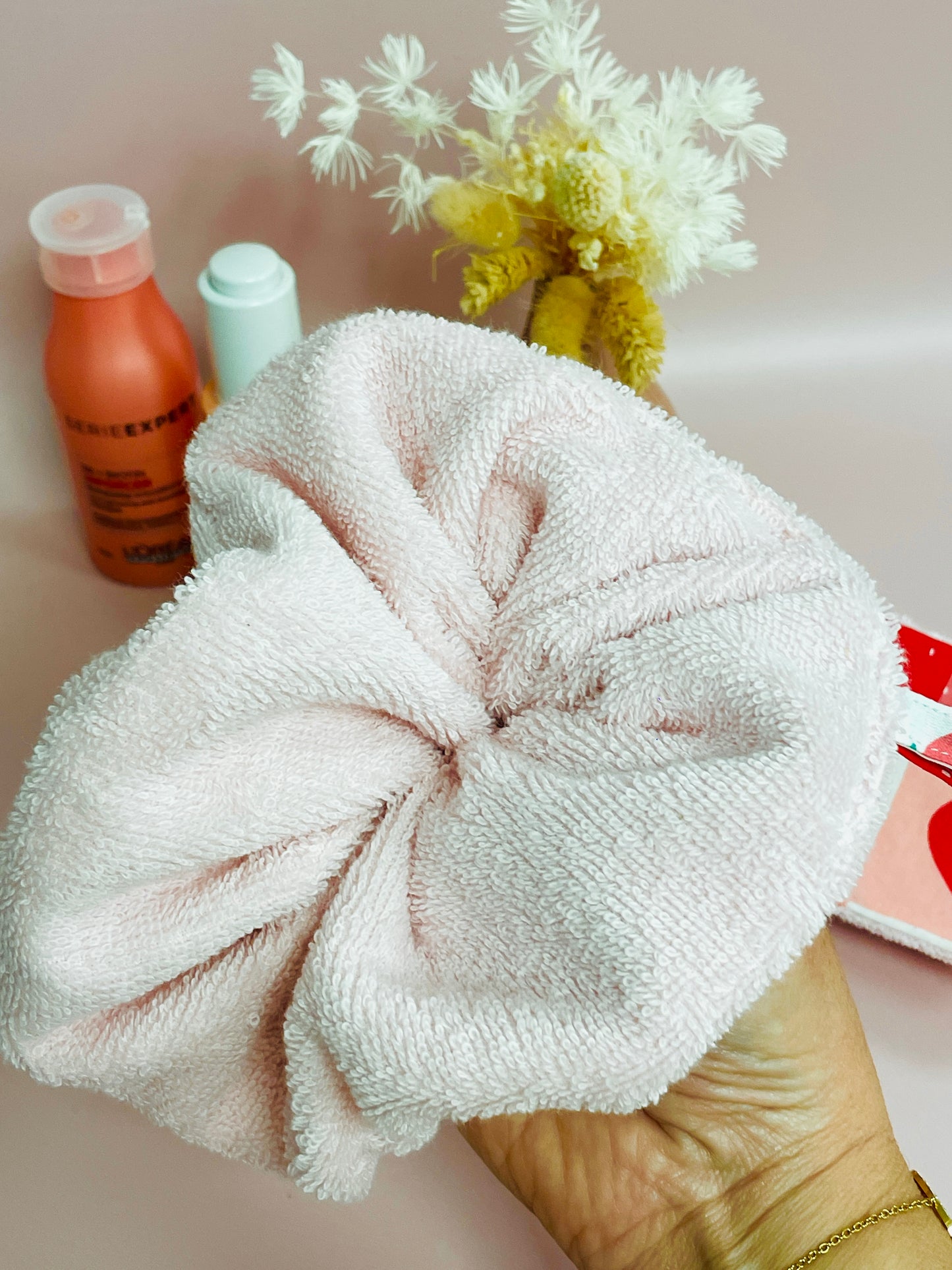 Fleur de Douche & 5 Lingettes Lavables - Kit Zéro Déchet Fraise