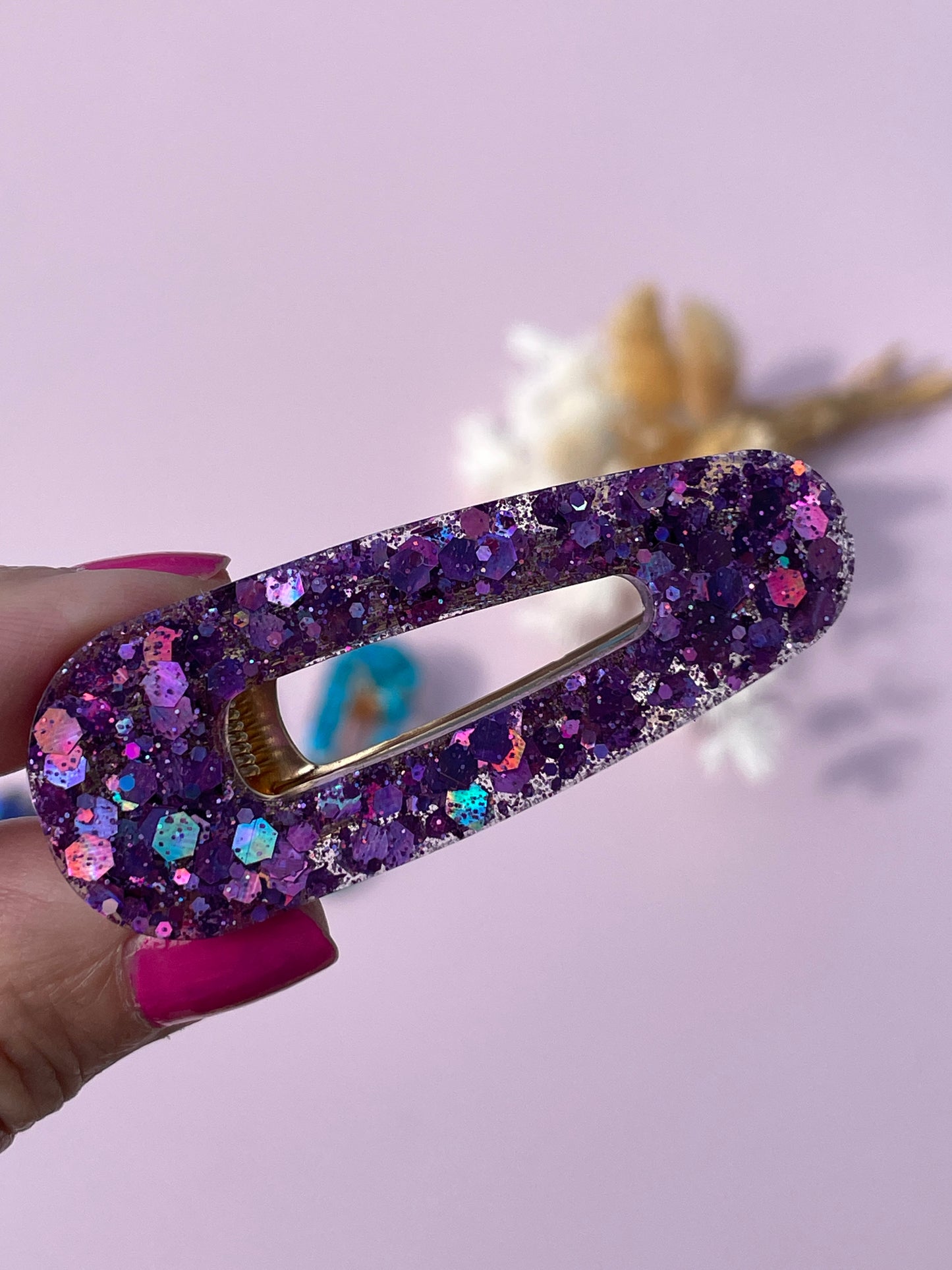 Barrette paillettes colorées